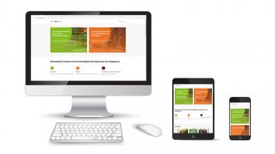 Vues du site Oleomarket sur ordinateur, tablette et smartphone